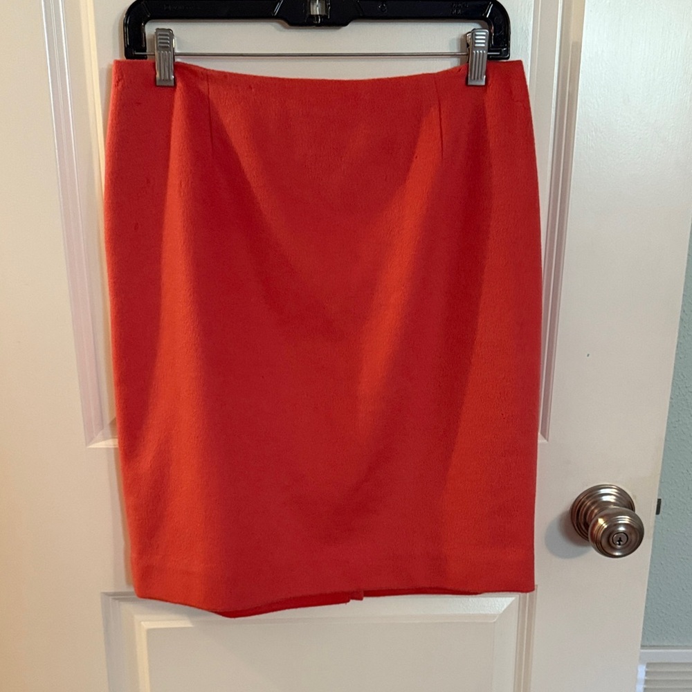 Dana Buchman Cashmere Vibrant Orange Pencil Skirt
